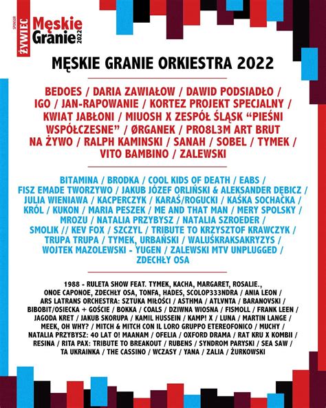 męskie granie 2022 żywiec|GZ MESKIE GRANIE